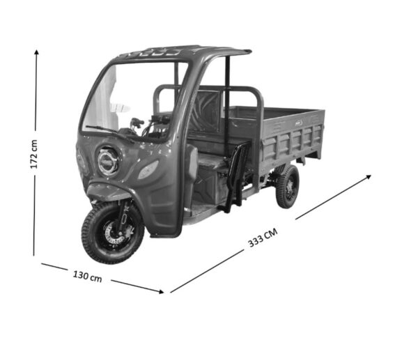 TRICICLO ELECTRICO 1000 KILOS GRANDE HOMOLOGADO, FRENO DE DISCO DELANTERO, PARABRISA DE REGALO - Imagen 5